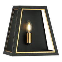 Rosalie Wall Sconce Matte Black + Aged Gold Brass