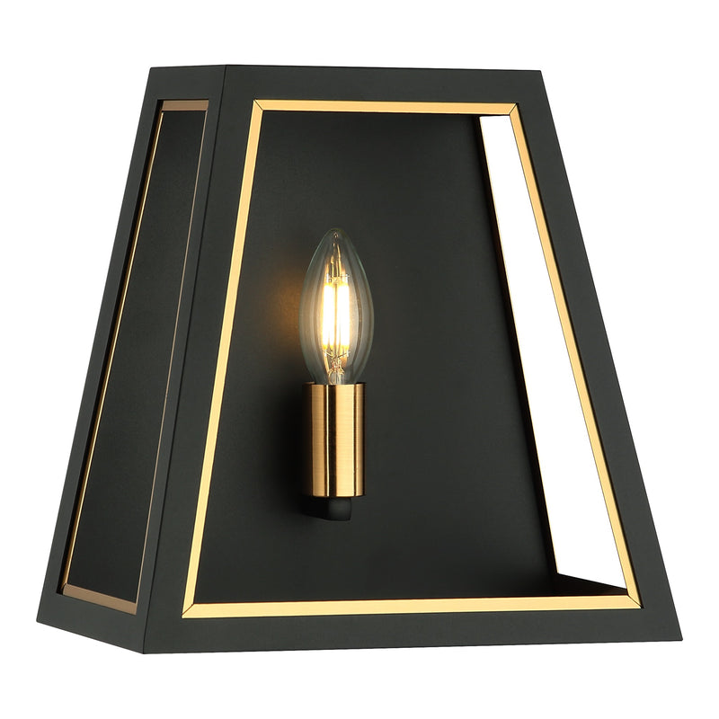 Rosalie Wall Sconce Matte Black + Aged Gold Brass