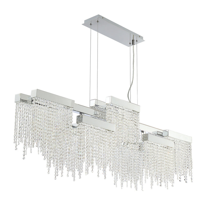 Rossi Linear Chandelier 51 Inch Chrome by Eurofase