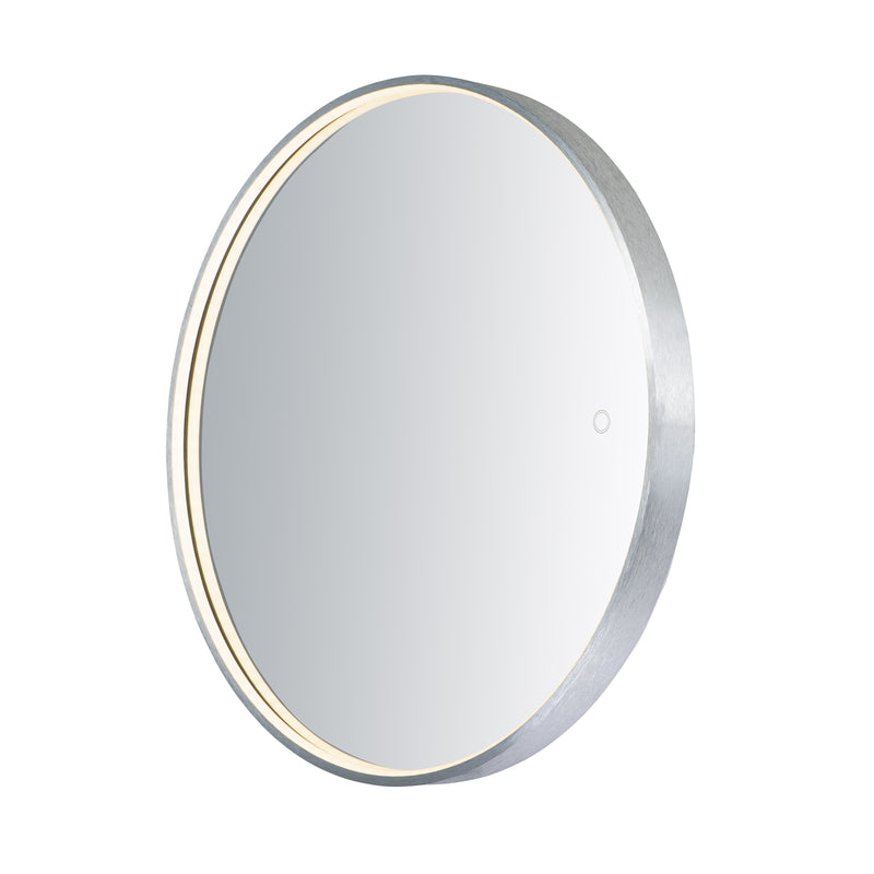 Round LED Mirror by ET2 - Brushed Aluminum
