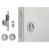 Round Pocket Door Kit Privacy in Satin Chrome by Colombo Design