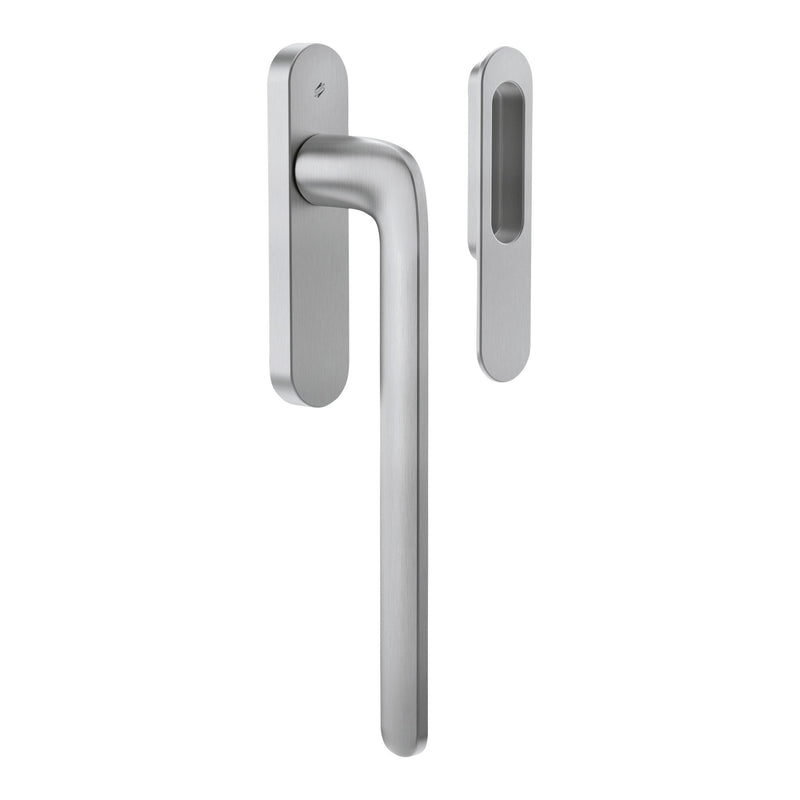 Rounded Lift and Slide Pull in Satin Chrome by Colombo Design