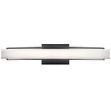 Rowan Vanity Light Matte Black By Kichler - Front View