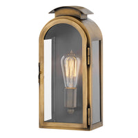 Rowley Wall Mount Lantern - Light Antique Brass - by Hinkley