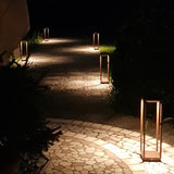 Rust Home Solar Bollard Outdoor Lamp by Zafferano in Pathway