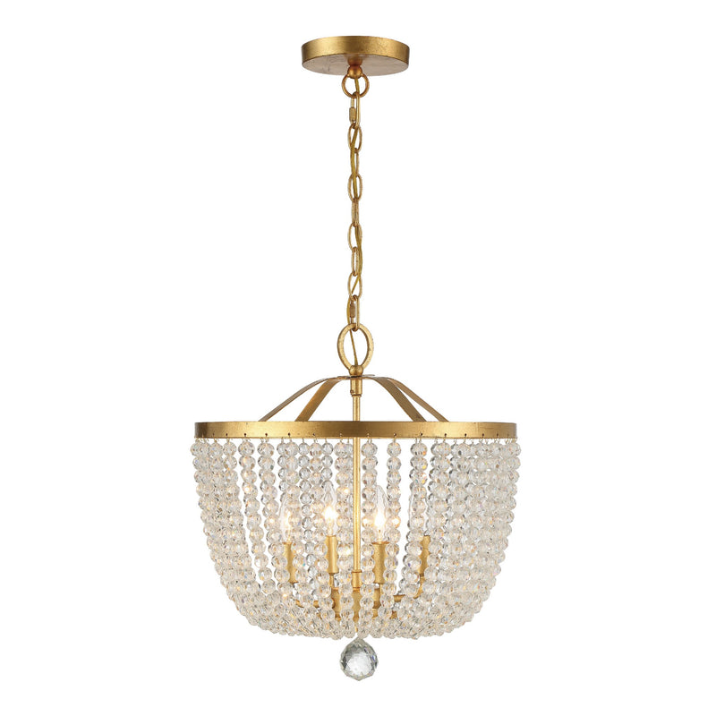 Rylee Chandelier 16.5'' Antique Gold Clear
