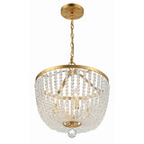 Rylee Chandelier 16.5'' Antique Gold Clear
