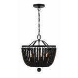Rylee Chandelier 16.5'' Matte Black Black Wood