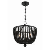 Rylee Chandelier 16.5'' Matte Black Black Wood