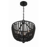 Rylee Chandelier 16.5'' Matte Black Black Wood