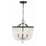 Rylee Chandelier 16.5'' Matte Black Frosted