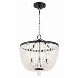 Rylee Chandelier 16.5'' Matte Black Frosted