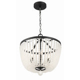 Rylee Chandelier 16.5'' Matte Black Frosted