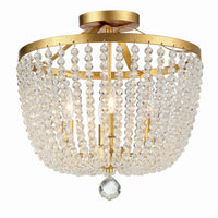 Rylee Semi-Flush Mount 16.5'' Antique Gold Clear