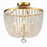 Rylee Semi-Flush Mount 16.5'' Antique Gold Clear