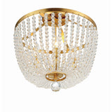 Rylee Semi-Flush Mount 16.5'' Antique Gold Clear