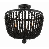 Rylee Semi-Flush Mount 16.5'' Matte Black Black Wood