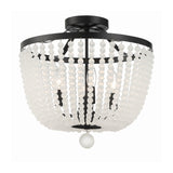 Rylee Semi-Flush Mount 16.5'' Matte Black Frosted