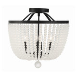 Rylee Semi-Flush Mount 16.5'' Matte Black Frosted