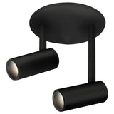 Black Downey 2-in 2-Head Semi-Flush Mount By Kuzco