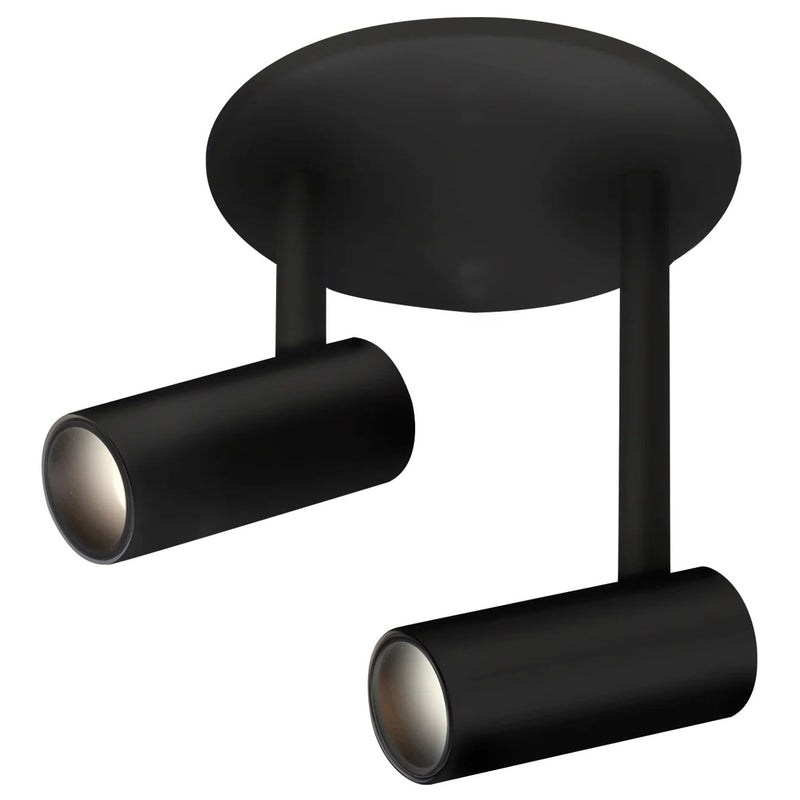 Black Downey 2-in 2-Head Semi-Flush Mount By Kuzco