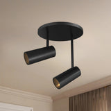 Black Downey 2-in 2-Head Semi-Flush Mount By Kuzco in Room