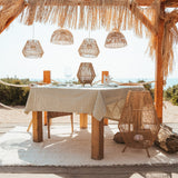 Sisine Portable Pendant Light - hung from a beach pergola
