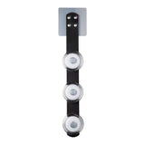 SNAPS 3-Light Wall Sconce, shown in Sterling, Black Leather & Pressed Glass, by Hubbardton Forge
