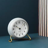Arne Jacobsen Station Table Clock, H: 4.7" By Arne Jacobsen