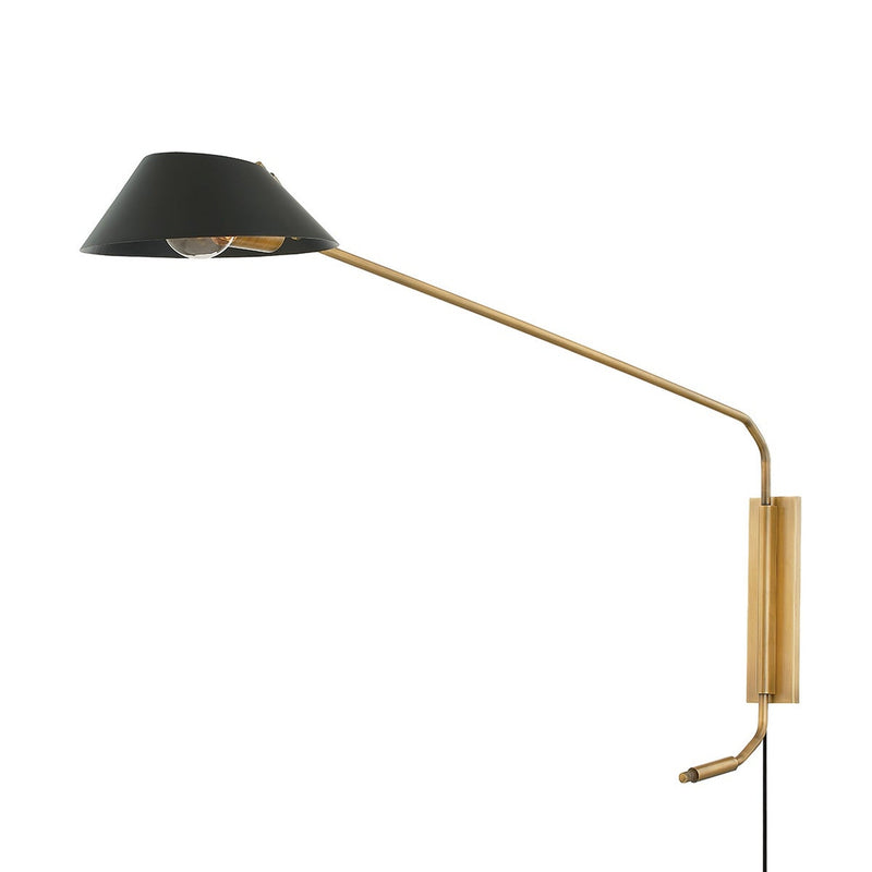 Sacramento Plug-in Sconce - Patina Brass with Soft Black by Troy Lighting