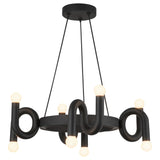 Sadie Chandelier Matte Black By Alora  Front View