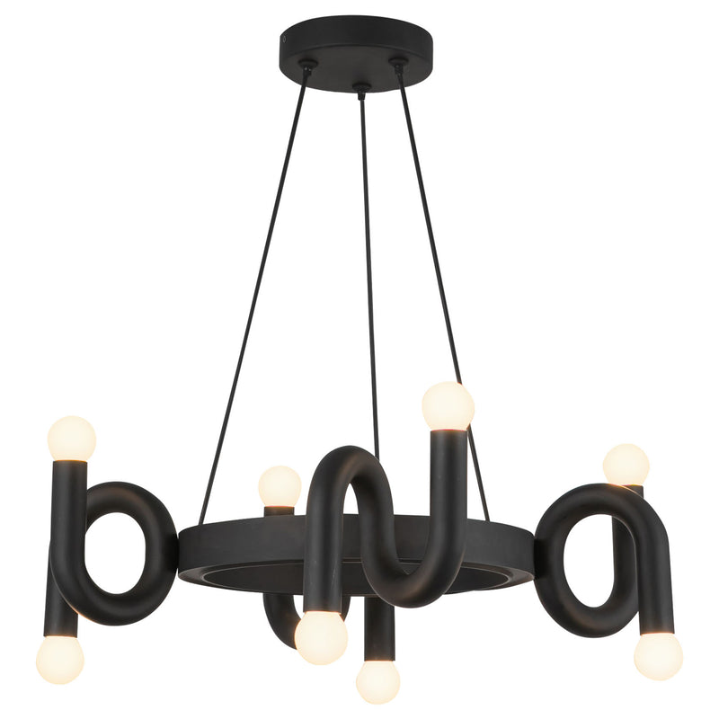 Sadie Chandelier Matte Black By Alora  Front View