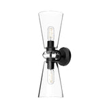 Salem Two Light Wall Sconce — Matte Black