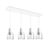 Samson Multilight Pendant — 28 Inch, 4, White/Clear Glass
