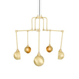 San Jose 5 Arm Chandelier - Satin Brass
