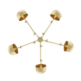 San Jose 5 Arm Chandelier - Satin Brass