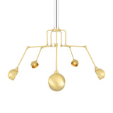 San Jose 5 Arm Chandelier - Satin Brass