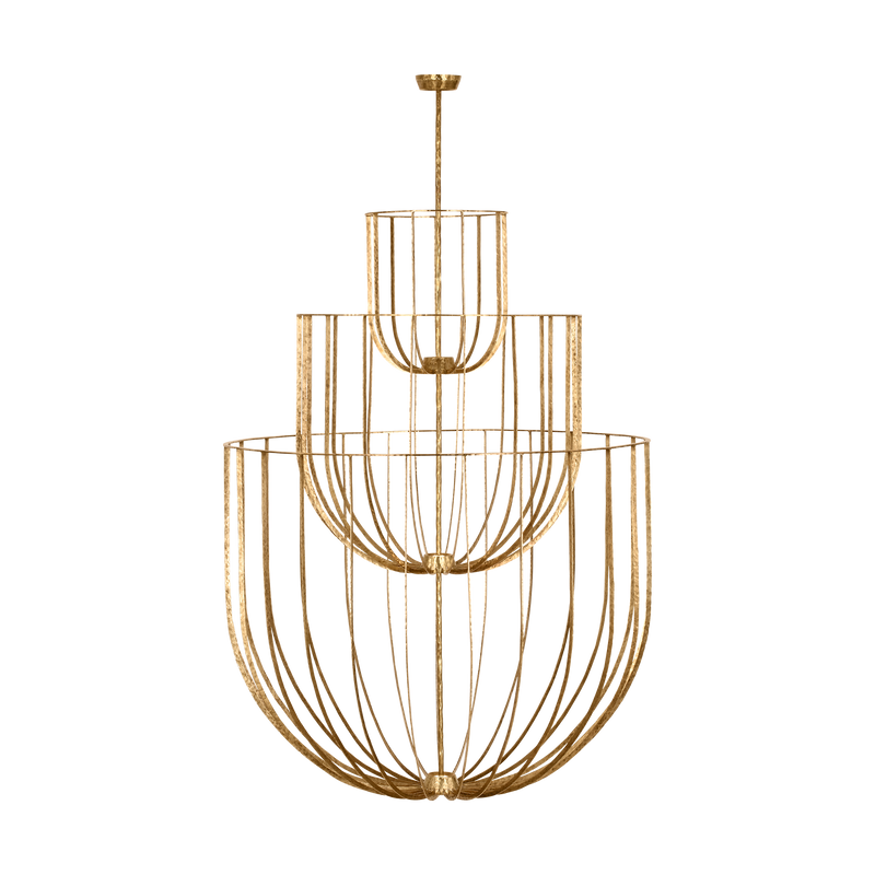 Sanchi Chandelier Polished Antique Brass 3 Tiers By Visual Comfort Modern