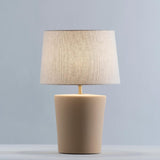 Santos Table Lamp by Geo Contemporary in Cappuccino, lit