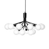 Satin Black/Opal 18 Lights Apiales Chandelier by Nuura