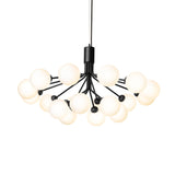 Satin Black/Opal 18 Lights Apiales Chandelier by Nuura