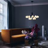 Satin Black/Opal 18 Lights Apiales Chandelier by Nuura in Living Room