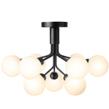 Satin Black/Opal 9 Lights Apiales Ceiling Light by Nuura