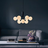 Satin Black/Opal 9 Lights Apiales Chandelier by Nuura in Living Room