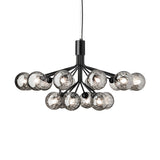 Satin Black/Optic Smoked 18 Lights Apiales Chandelier by Nuura