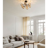 Satin Black/Optic Smoked 9 Lights Apiales Ceiling Light by Nuura in Living Room