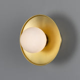Satin Brass Aosta Brass Disc Bathroom Wall Light by Mullan Lighting