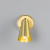 Satin Brass Cashel Adjustable Brass Cone Wall Light by Mullan Lighting