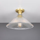 Satin Brass Hanoi Vintage Prismatic Flush Light by Mullan Lighting