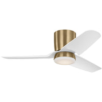 Satin Brass Housing with Matte White Blades Colgin 44inch Hugger LED Ceiling Fan by Visual Comfort Fans